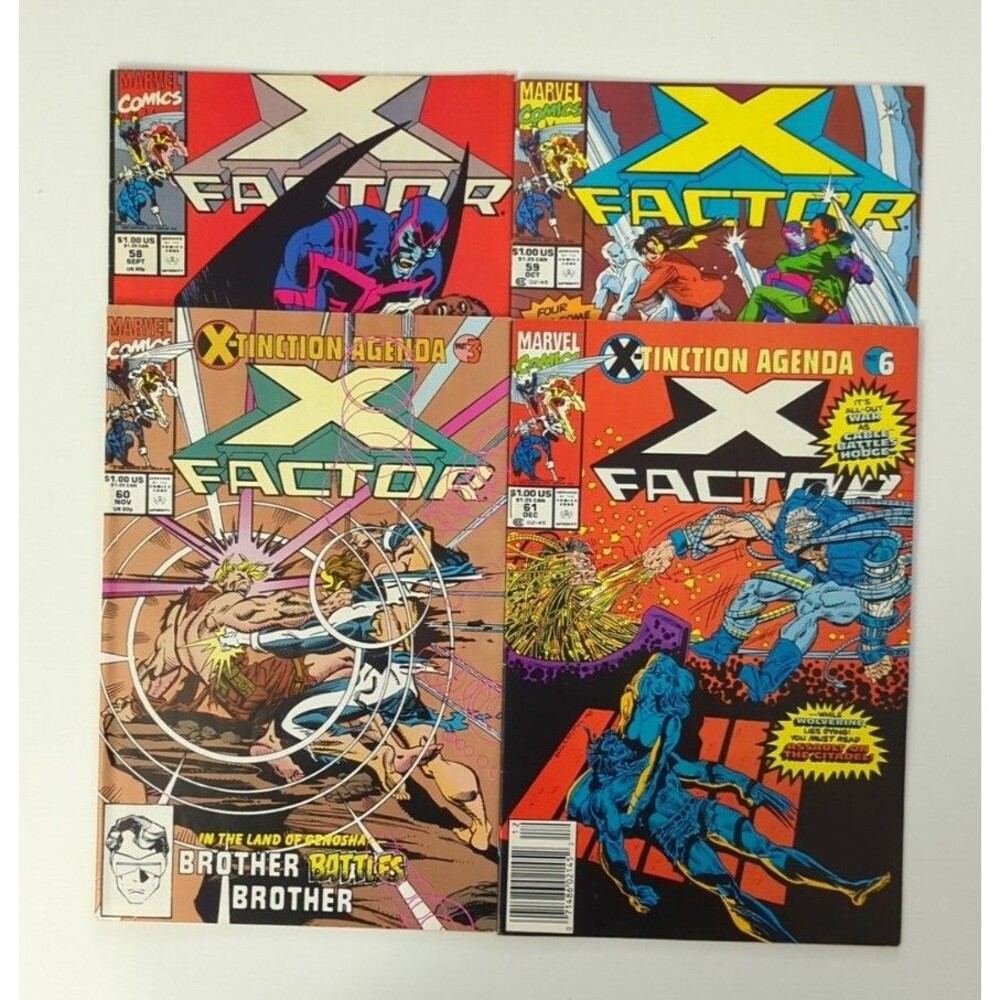 Lot Of 4 1990 Marvel X Factor Comics #58-61 VF/NM